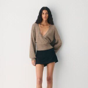 Aritzia Wilfred Relaxed V-neck wrap sweater
